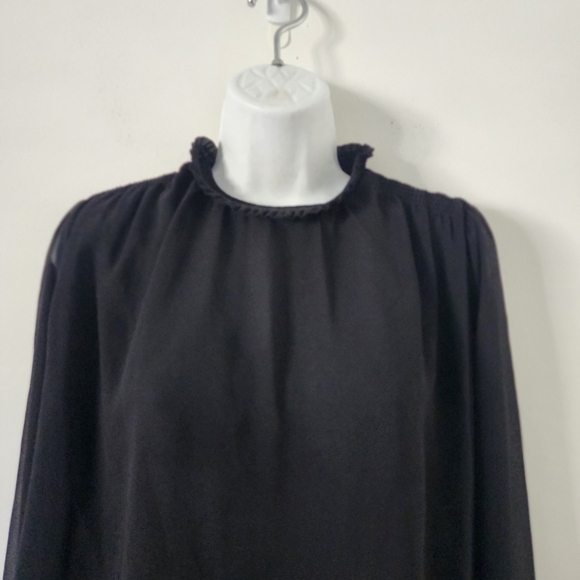 Wilfred Aritzia Valencia Fet'e Chiffon Blouse black Size Large - Picture 3 of 14